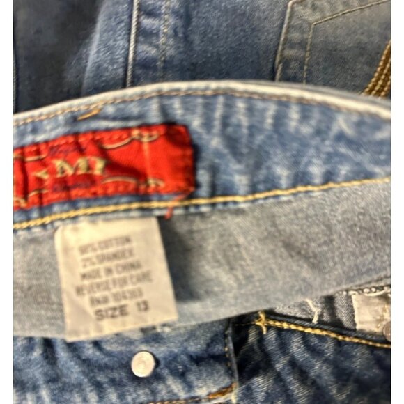 YMI Women Distressed Denim Short Skirt Size 13 Sku 1062 - Picture 10 of 12